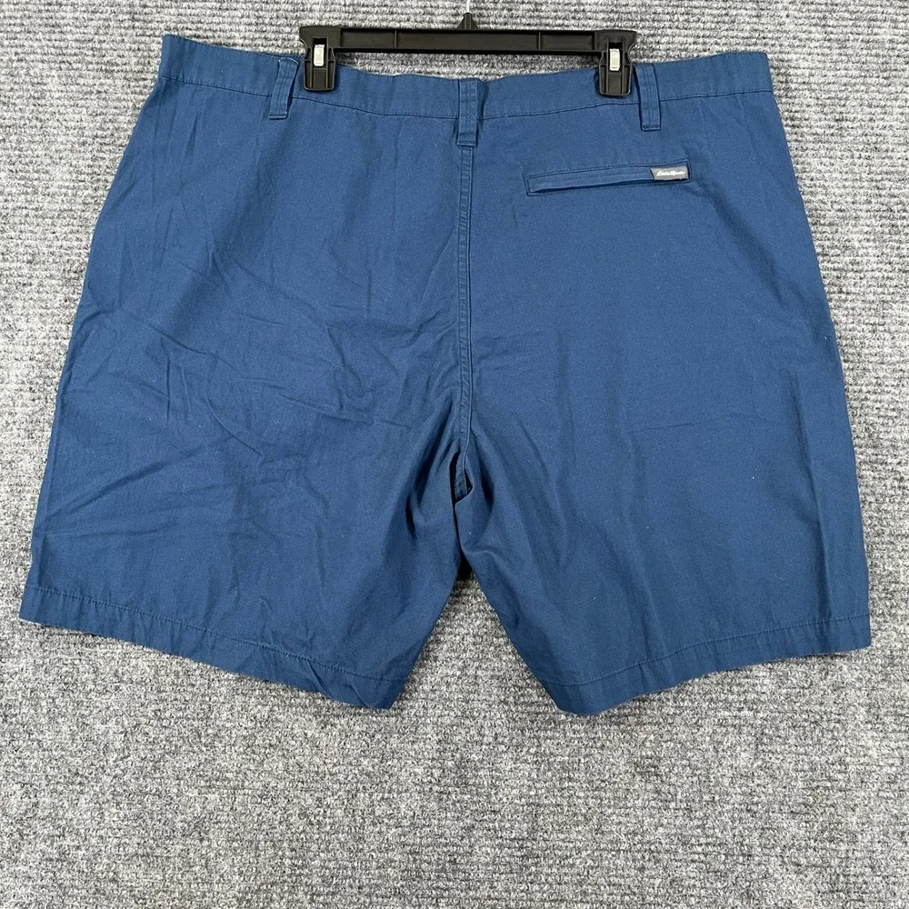 Eddie Bauer Performance Chino Shorts Mens 42 Blue Flat Front Casual Everyday